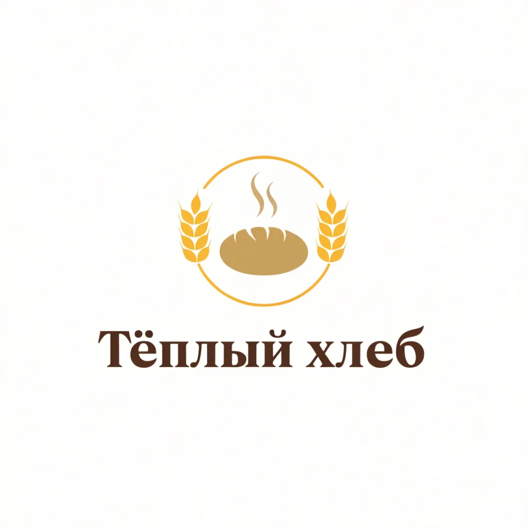 Логотип пекарни «Тёплый хлеб»: буханка с паром