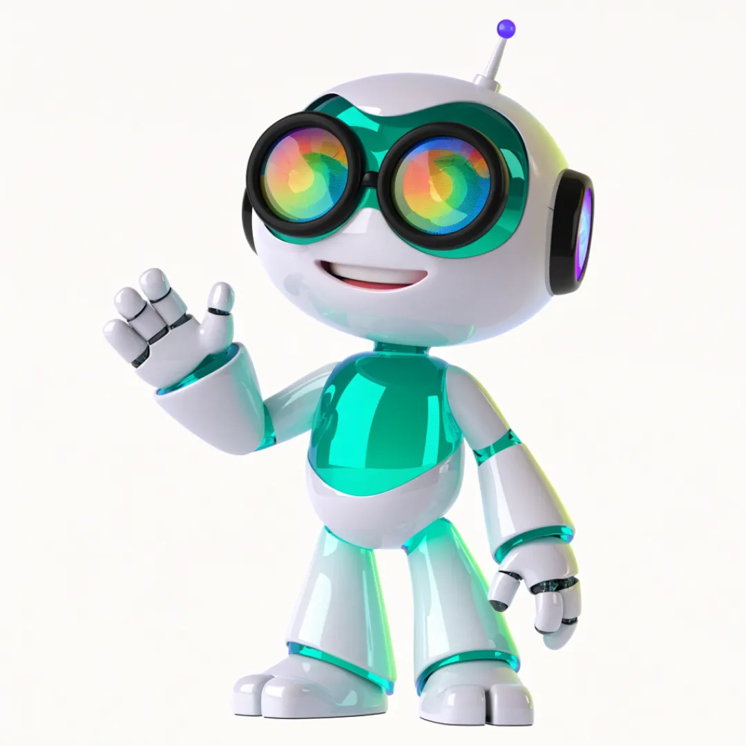 3D-маскот IT-школы: робот в очках